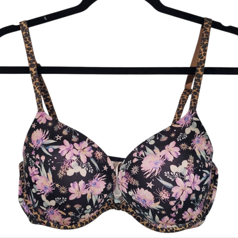 Victoria's Secret Bra Push Up Plunge Floral Romantic Lingerie Mermaidcore 36D